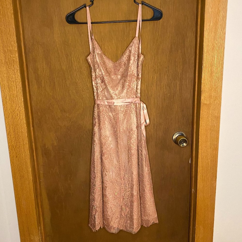 Gold/pink lacy Ann Taylor dress (size 6)